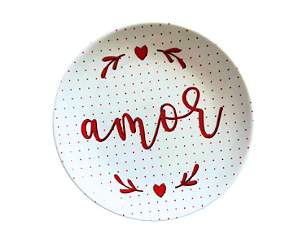 Prato Pão Cupido Amor 16cm