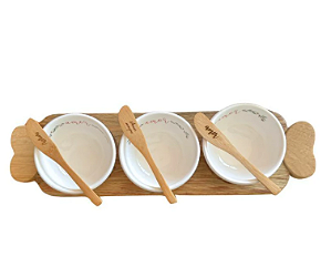 Trio de Ramekins em Porcleana Amor