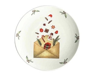 Prato Sobremesa Azevinho Carta 21 cm