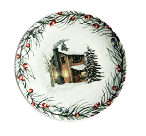 Prato Sobremesa Floresta Chalé 21cm