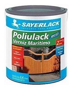 Verniz Maritimo Base Água Poliulack 3,6l Transparente Sayer