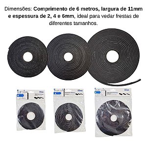 Veda Frestas Multiuso Auto Adesivo Porta Janelas 6M Stamaco
