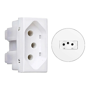 Módulo de Tomada Padrão 2p+T 20A Branco Alumbra Siena 6088