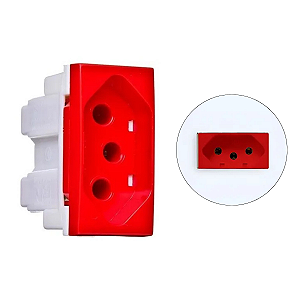 Módulo de Tomada Padrão 2P+T 20A VM Vermelho Alumbra Siena 6090
