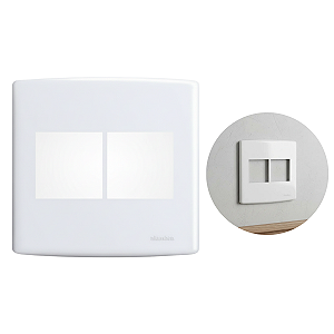 Placa Para 4 Módulo Horizontal 4x4 Alumbra Siena Branco 6422