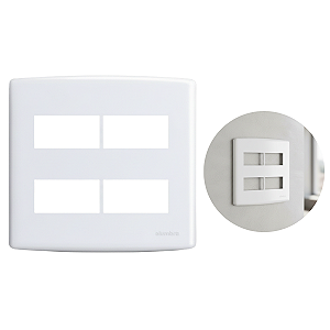 Placa Para 4 Módulos Distanciados 4x4 Alumbra Siena 6466