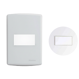 Placa Para 1 Módulo Horizontal 4x2 Alumbra Siena Branco 6400