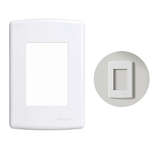 Placa Para 3 Módulo Horizontal 4x2 Alumbra Siena Branco 6403