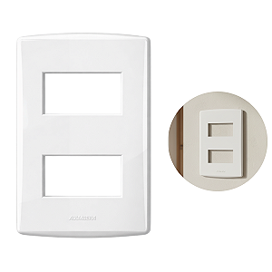 Placa Para 2 Módulo Distanciado 4x2 Alumbra Siena Branco 6406