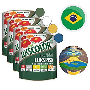 Kit 4 Tintas Piso Copa Do Mundo Decoração 900ml Lukscolor