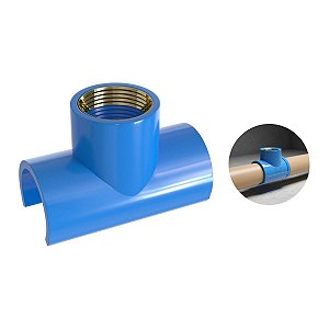 Tee Rosca Tapa Furo PVC Latão 25mm 1/2' Azul Estrela
