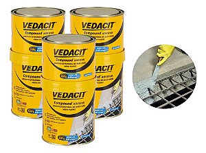 Kit 3un Compound Adesivo Estrutural Cola Ferro Concreto 1kg Vedacit