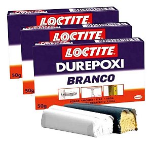 Kit 3und Durepoxi Branco Metal Veda Solda Molda 50g Loctite
