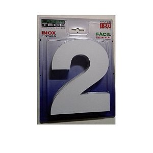 Números De Inox 3D Branco Altura De 18cm Nº2