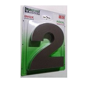 Números De Inox 3D Polido Altura De 18cm Nº2