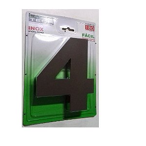 Números De Inox 3D Polido Altura De 18cm Nº4