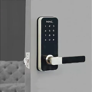 Fechadura Digital Prata SL100 Smart Lock Embutida com Senha e Cartão - Papaiz