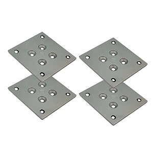 Kit Acessório Perfil Link Rometal Fixação Parede/teto C/4 Cromo Acetinado