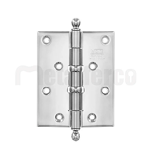 Dobradiça La Fonte 80 – 4 x 3″ Cromado Brilhante