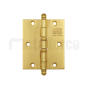 Dobradiça La Fonte 85 – 3″ x 2.1/2″ Latão Polido Envernizado (LPE)