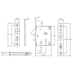 Fechadura La Fonte 4020 Acetinado – Sem Roseta