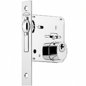 Fechadura Arouca WC com Rolete – Inox Polido com Roseta Abaulada (081)