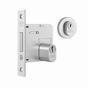 Fechadura Stam 1006 Externa com Roseta Redonda – Cromado Acetinado