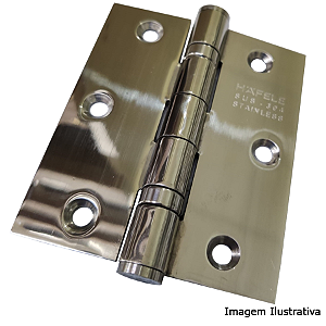 Dobradiça de Inox Polido Hafele 4x3 – Ideal para Portas Robustas e Ambientes Sofisticados