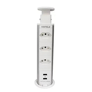 Torre Retrátil Häfele PowerPlug 3 Tomadas 16A Branco