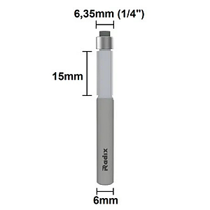Fresa com Rolamento Radix 1/4" 2W 15 – Haste 6mm