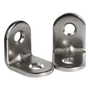 Suporte de Prateleira 17x17mm com 2 Furos Cantoneira Zamac Niquelada