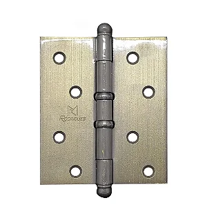 Dobradiça Reforçada 4x3" M. Rodrigues 5535 Antique com Anel - Ferro