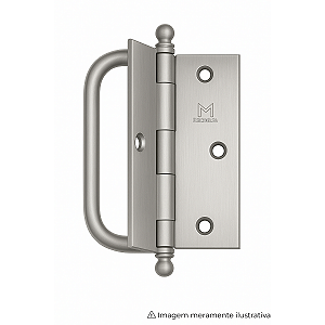 MR Dobradiça Camarão 3.1/2" x 3" com Anel em Latão – Cromado Acetinado