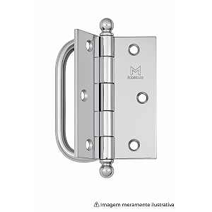 MRodrigues Dobradiça Porta Camarão 3.1/2" em Ferro – Acabamento Cromado