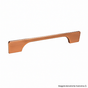Puxador Assis 96 mm Cobre Escovado Gruppa – Design Sofisticado e Acabamento Premium em Metal Escovado