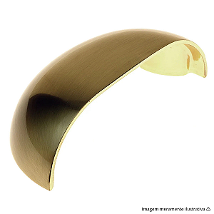 Puxador Concha 64 mm Dourado Escovado Gruppa – Design Retrô e Acabamento em Metal Dourado
