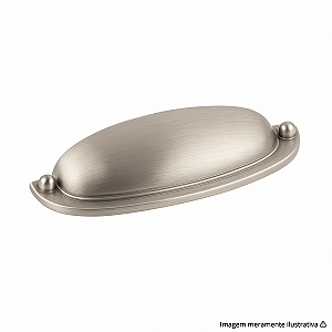 Puxador Concha Stilo 128 mm Níquel Escovado Gruppa – Design Moderno e Acabamento em Metal Escovado