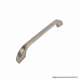 Puxador Cucca 64 mm Níquel Escovado Gruppa – Design Moderno e Acabamento Escovado em Metal de Alta Resistência