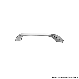 Puxador Cucca 128 mm Cromado Gruppa – Design Moderno e Acabamento Espelhado em Metal Cromado
