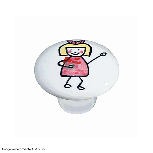 Puxador Decorativo Infantil IL 7049 Menina com Flor