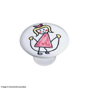 Puxador Decorativo Infantil IL A057 Menina com Corda