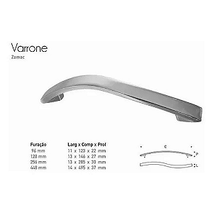 Puxador Varrone 256 mm Cromado – Gruppa
