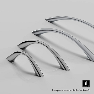 Puxador Italy Line IL 604 64mm Aço Escovado