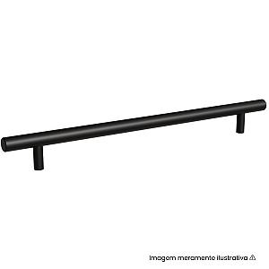 Puxador Italy Line Primus 814 224mm Inox Preto