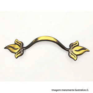 Puxador Torralba Tulle 334 Ouro Velho Escovado 118mm