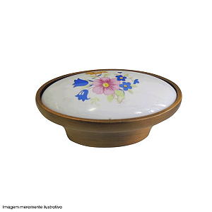 Puxador de Zamac Colonial Estampado Flor – 202