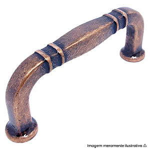 Puxador Torralba Grenade Cobre Velho Tamboreado Fosco 64mm