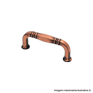 Puxador Torralba Grenade Cobre Velho Escovado Fosco 128mm