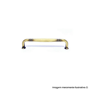 Puxador Torralba Grenade Ouro Velho Escovado 128mm