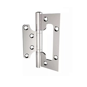 Dobradiça De Sobrepor AMS 4x3 Com Rolamento Aço Inox Polido